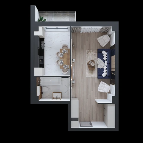 Apartament nou, 1 camera  decomandat,  42 mp, CUG, de vanzare,  (Tehnopolis) 152236