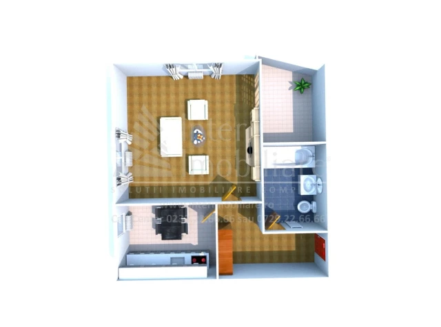 Apartament nou, 1 camera  decomandat,  47 mp, Nicolina, de vanzare,  (Pizza Nico) 151941