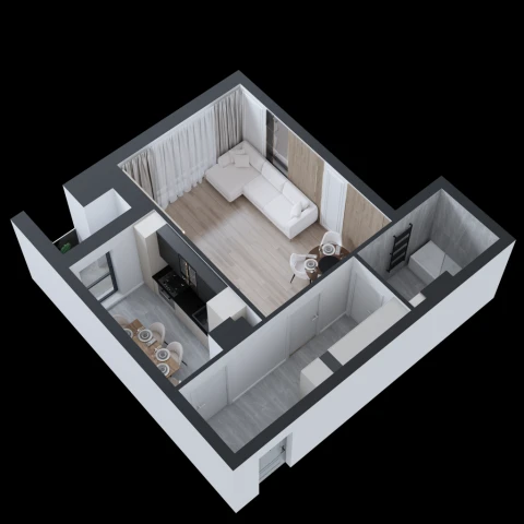 CUG apartament nou  41 mp, 1 camera,  decomandat, de vanzare,  (Bloc nou in constructie langa tramvai) 152234