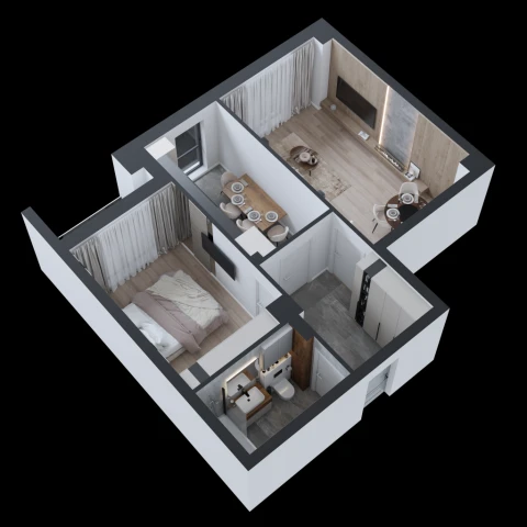 2 camere,  decomandat,  55 mp, de vanzare apartament nou in zona CUG,  (Bloc nou in constructie - CUG) 152238